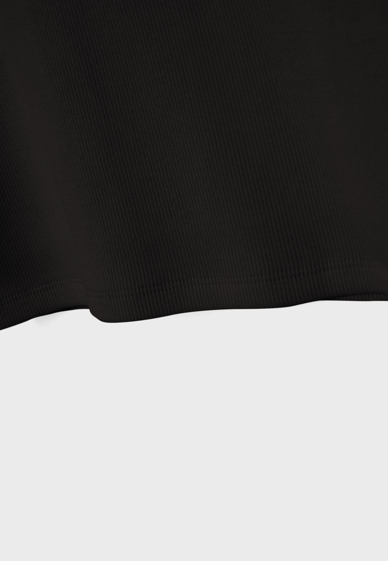 Cotton ribbed racerback T-shirt — Black