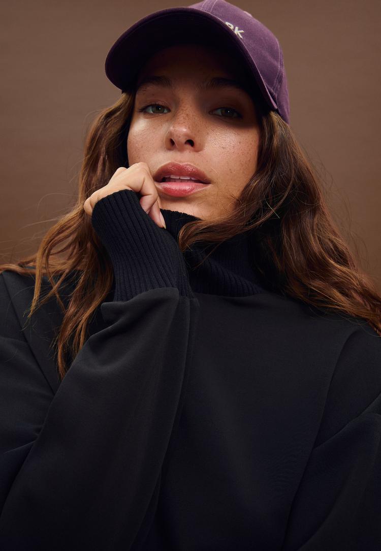 kombine ribana yumusak dokulu sweatshirt