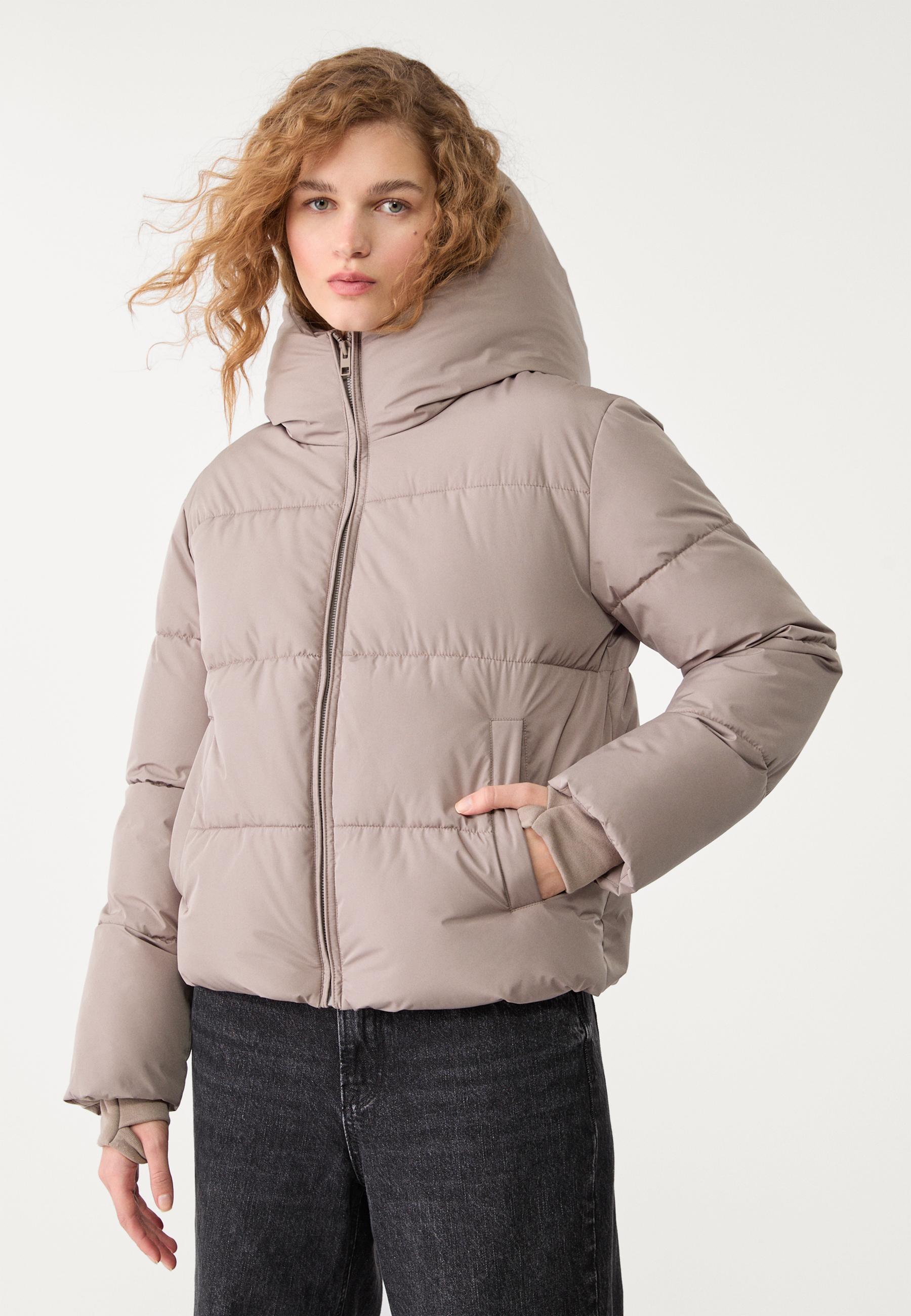Basic kapüşonlu şişme mont - Görsel 6