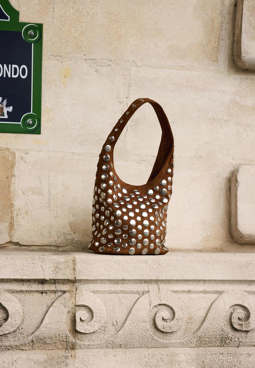 Studded shoulder bag