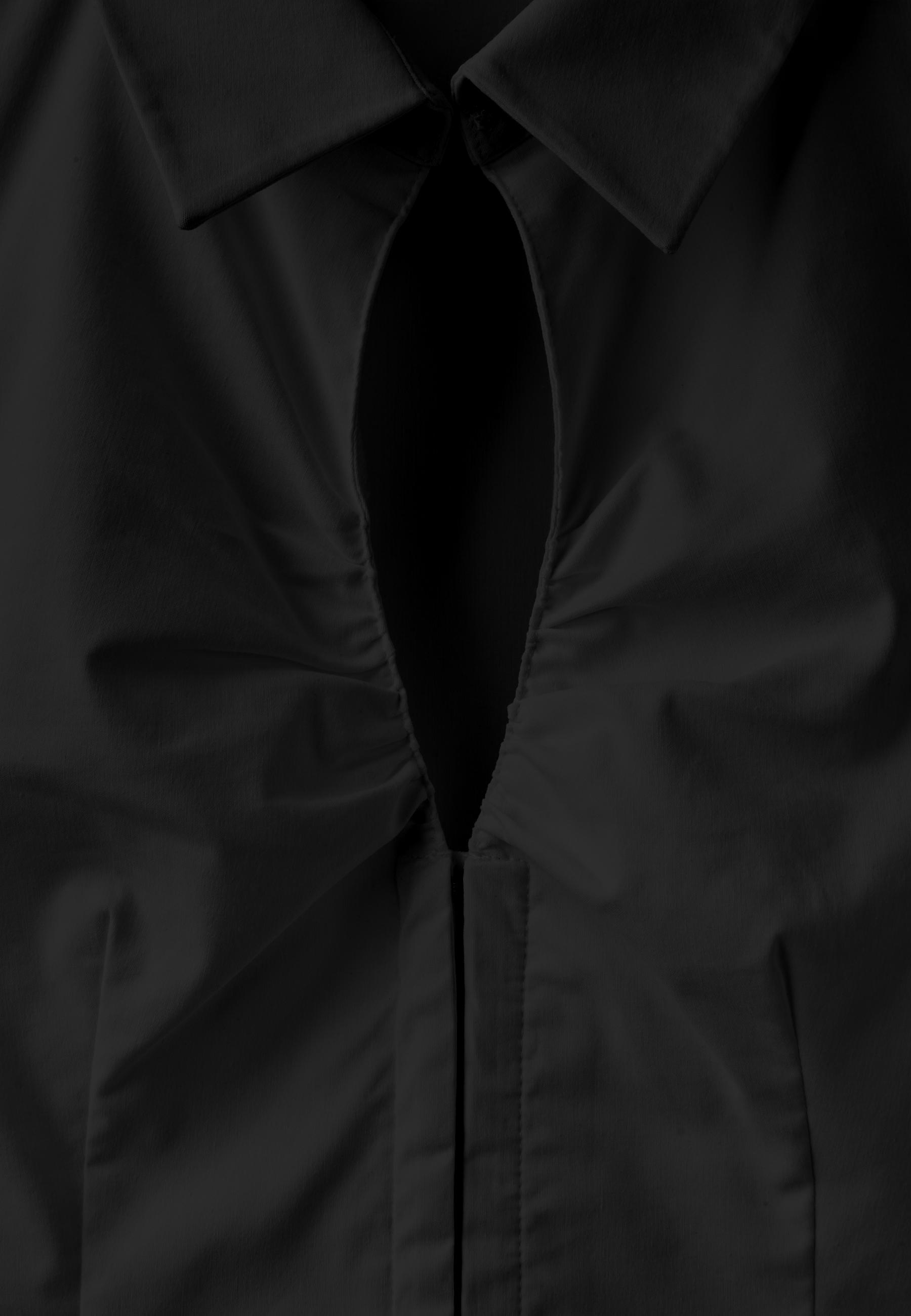Cut-out short sleeve shirt — Black
