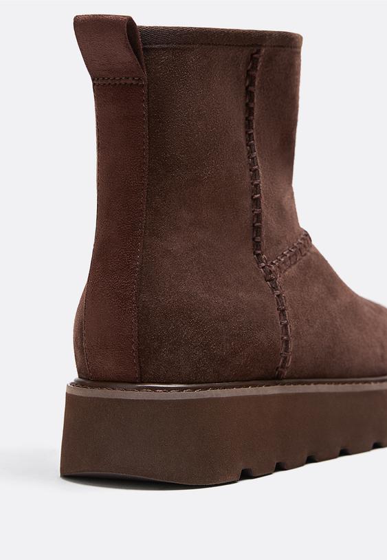 duz tabanl ici kurklu deri bot