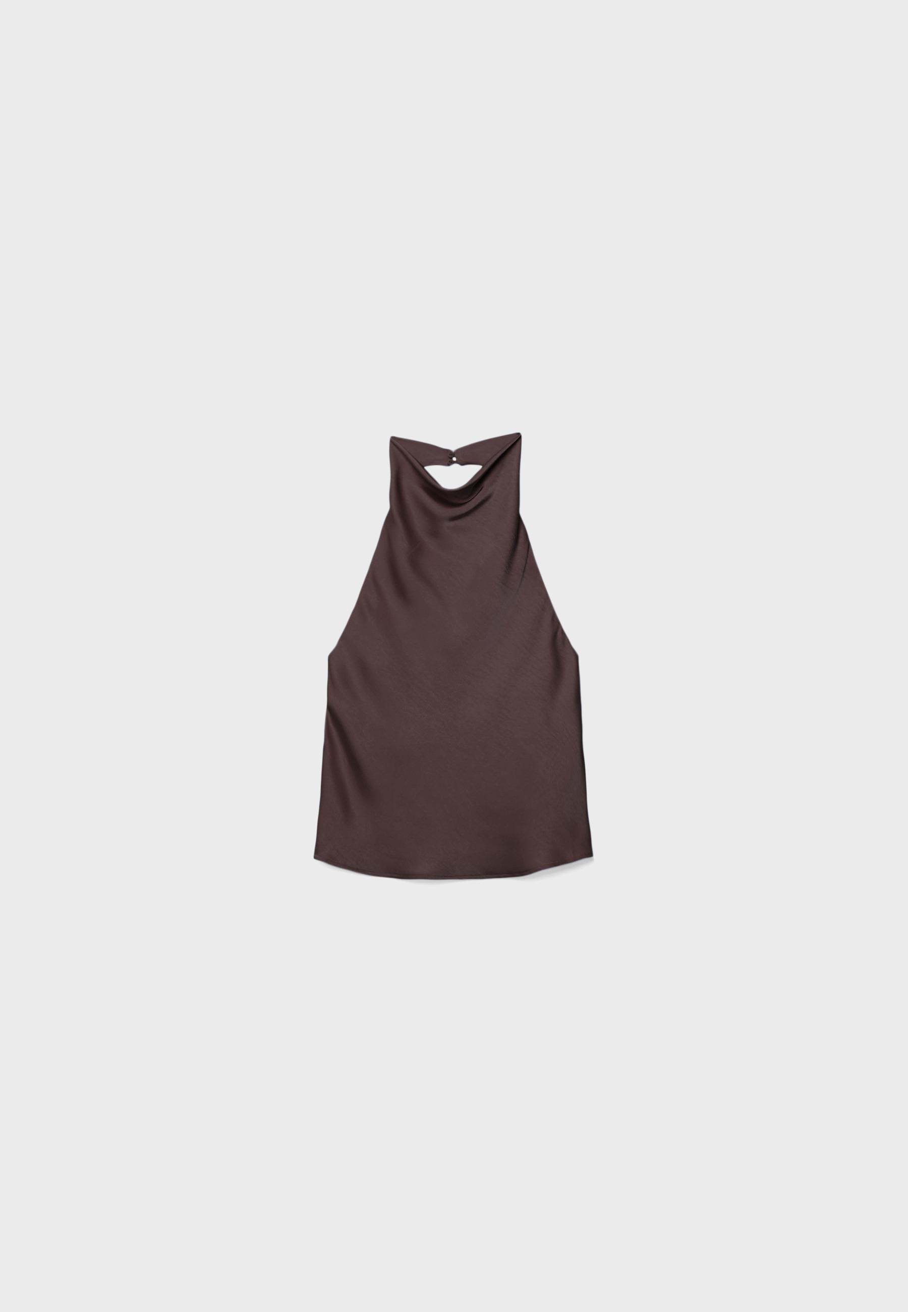 Saten halter top - Görsel 17