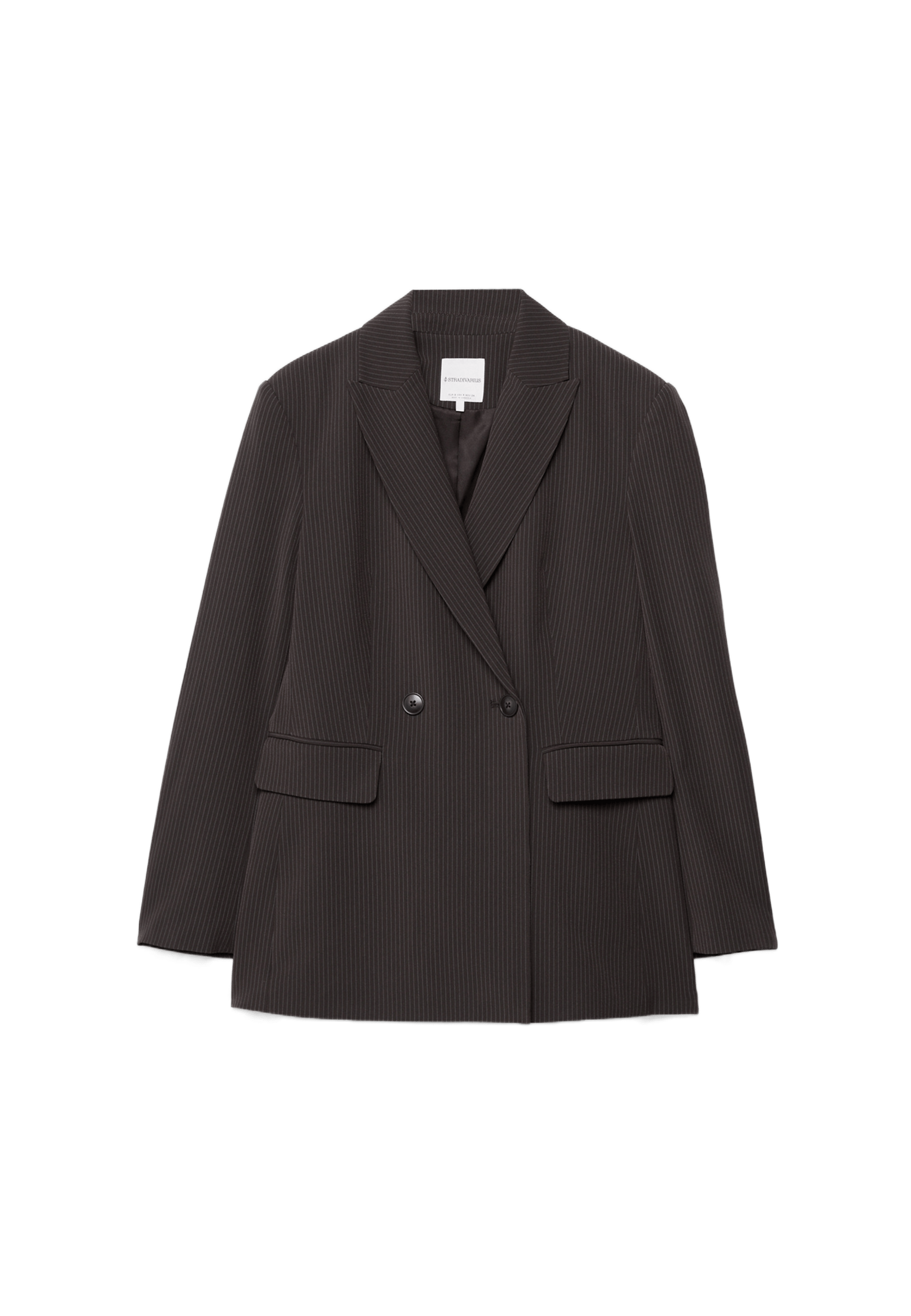 Striped fitted blazer — Brown