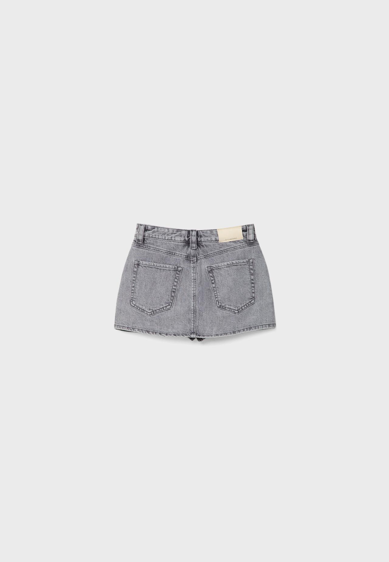 D62 denim skort — LIGHT GREY DENIM WASH