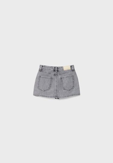 D62 denim skort — LIGHT GREY DENIM WASH 9