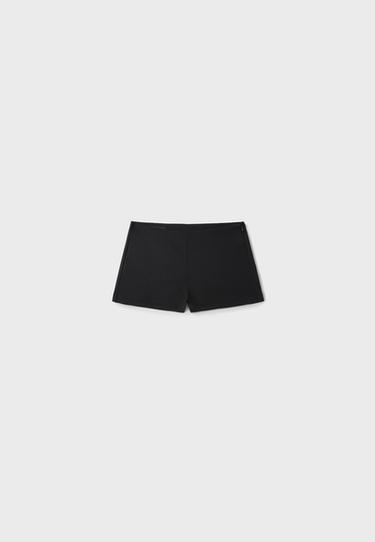 Fitted mini bengaline shorts — Black 7