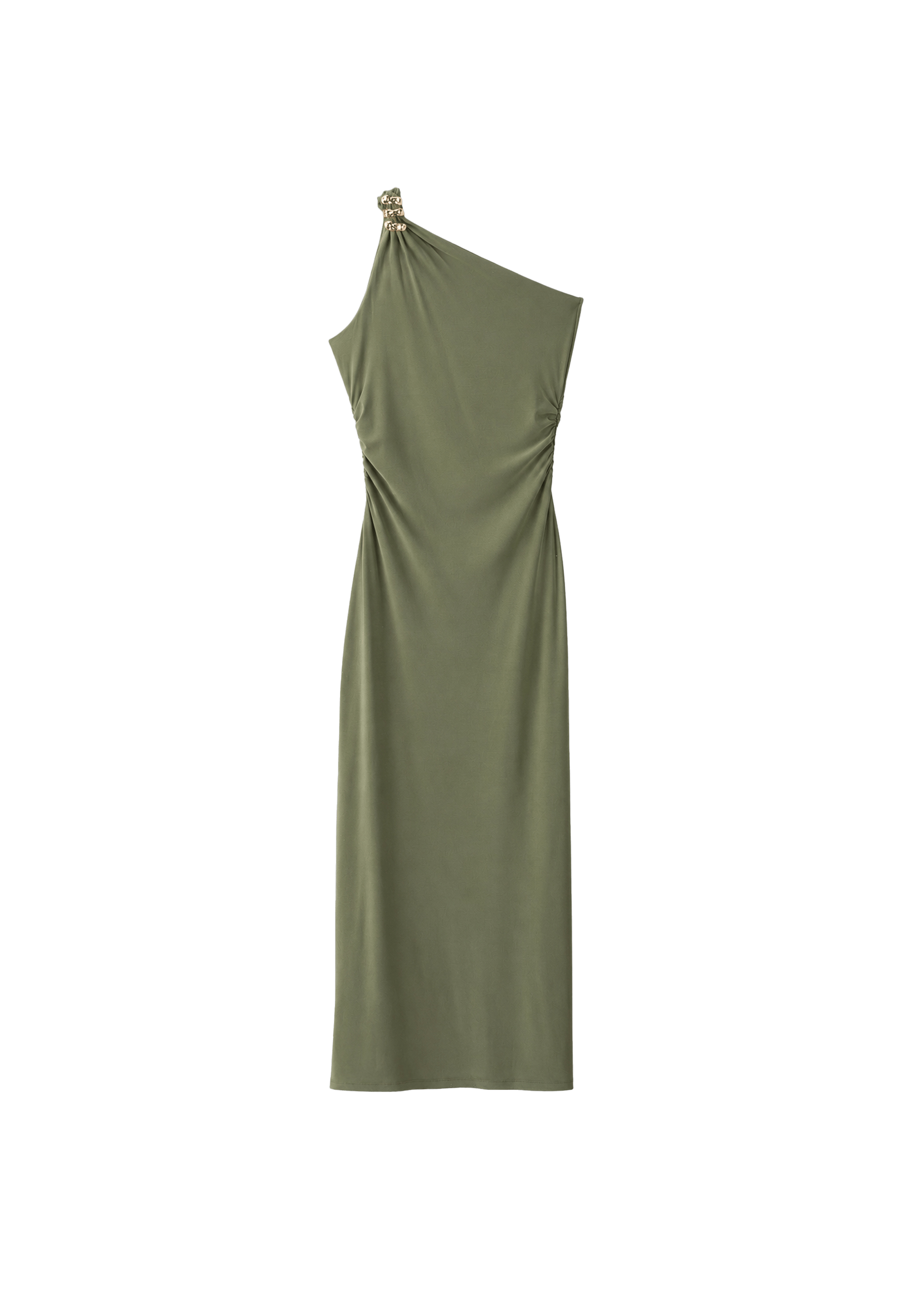 Metallic detail dress — Khaki