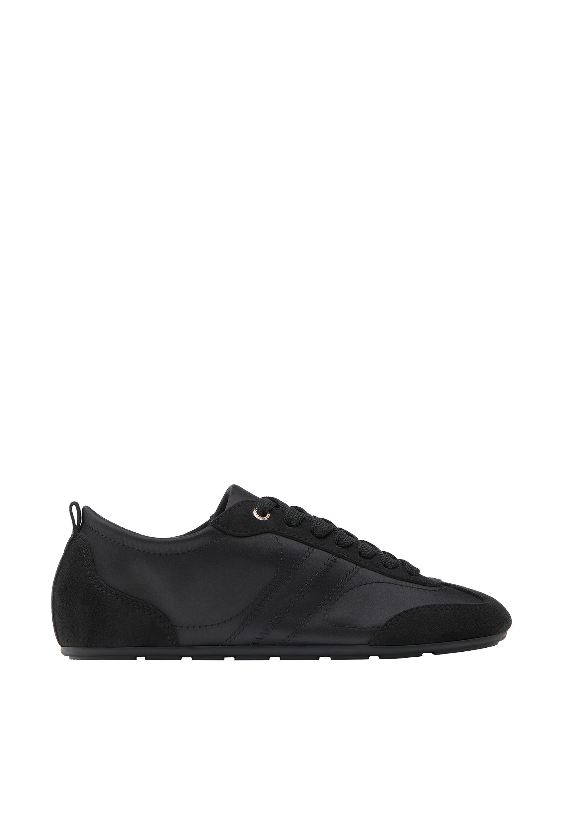 Satin fine sole trainers — BLACK