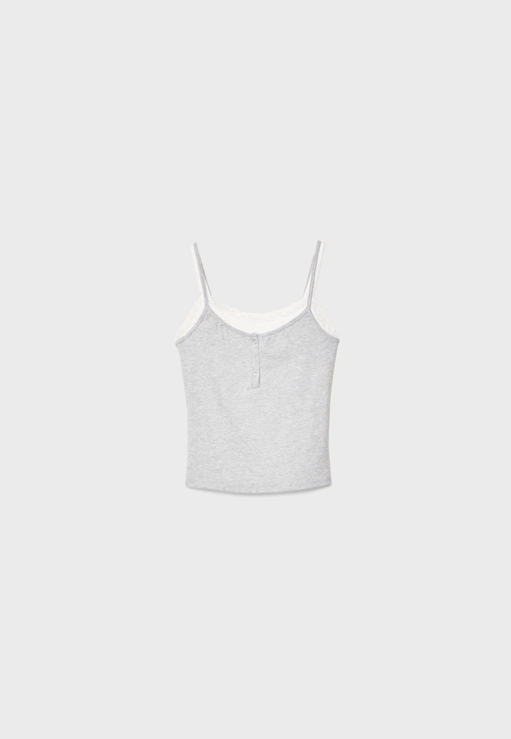 Doppel-Kontrast-Tanktop mit Trägern