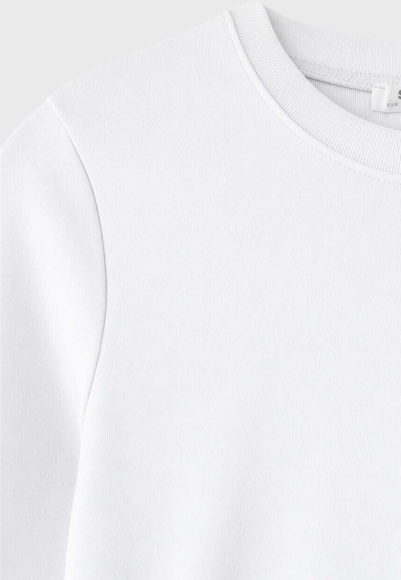 Long sleeve round neck T-shirt — Ecru