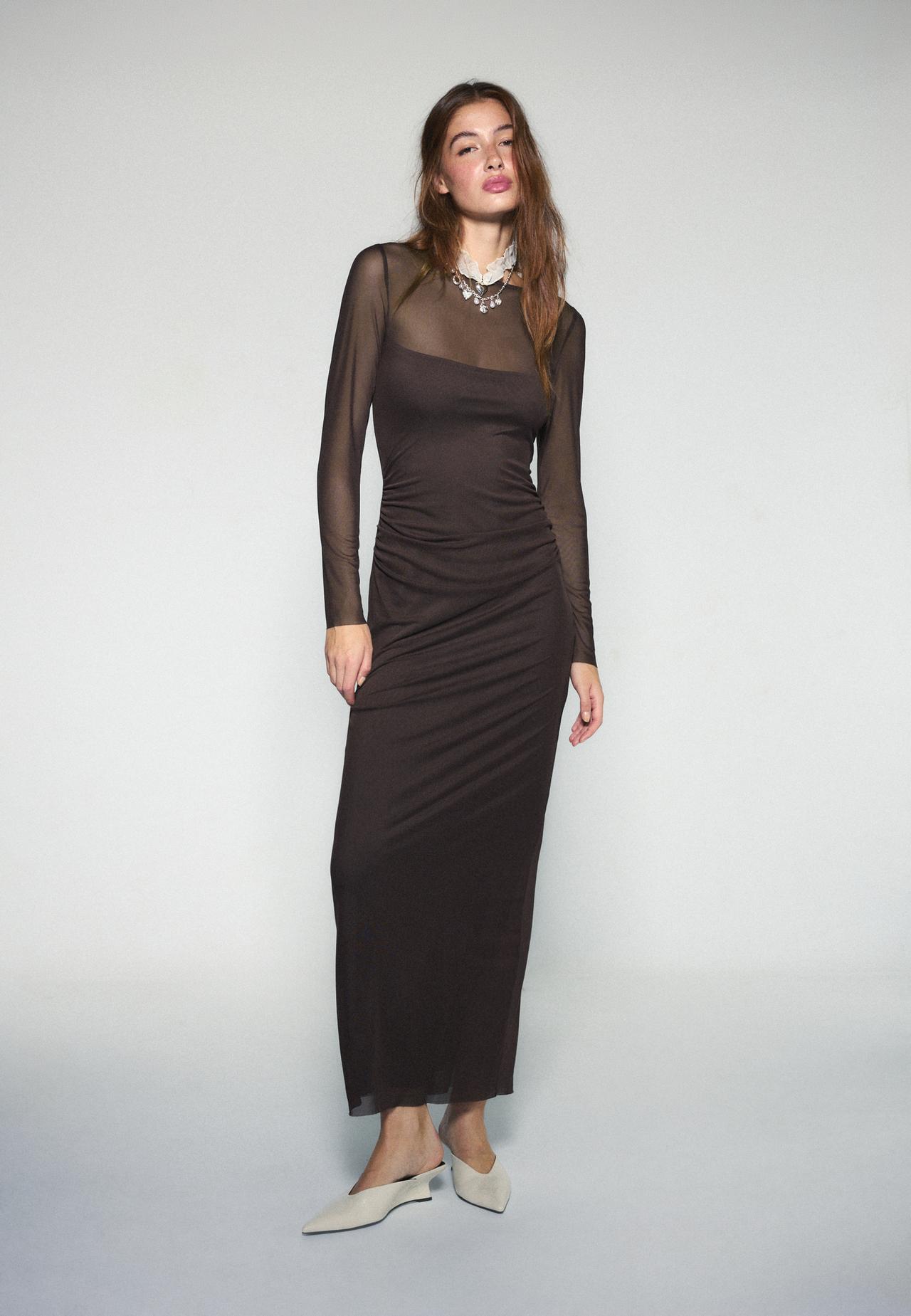 Open back midi dress — Brown