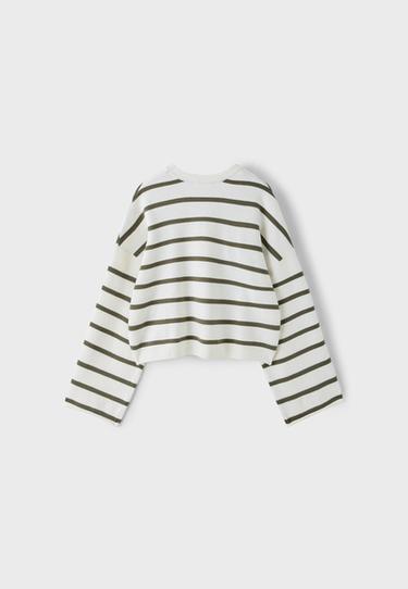 Cropped wide sleeve knit jumper — Vanilla 8