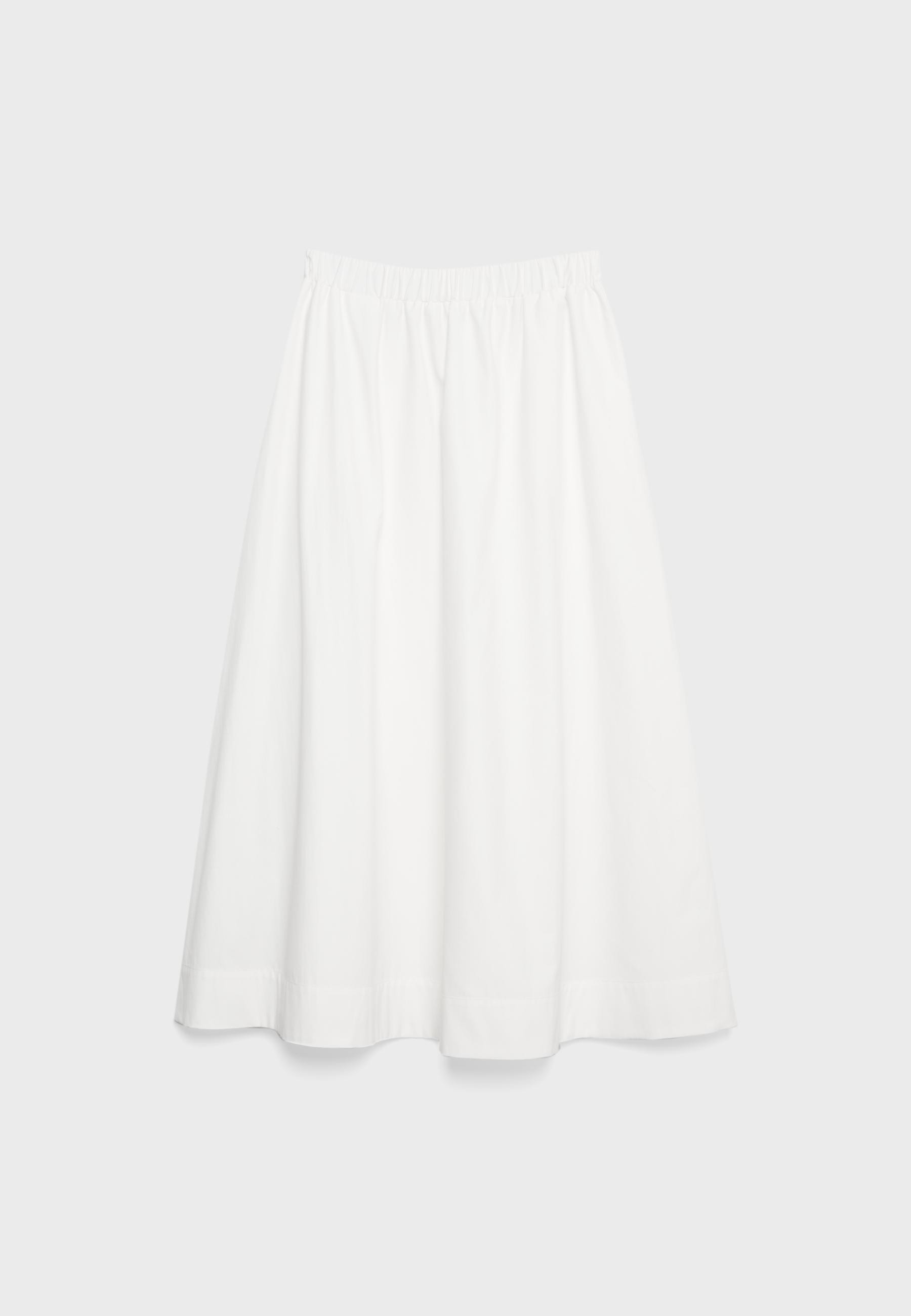 Poplin layered skirt — White