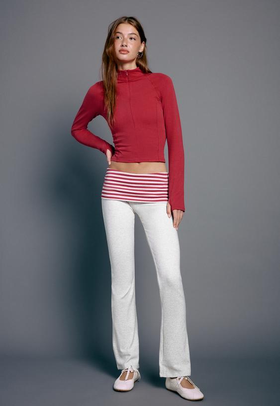 leggings boca de sino com cos dobrado