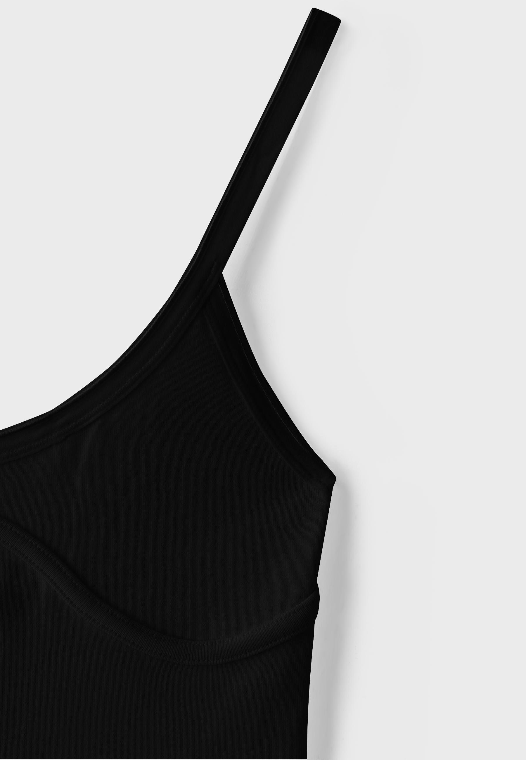 Ribbed corset-detail bodysuit — Black