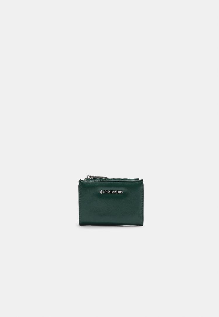 Stradivarius Portofel Cu Fermoar Verde Închis Os