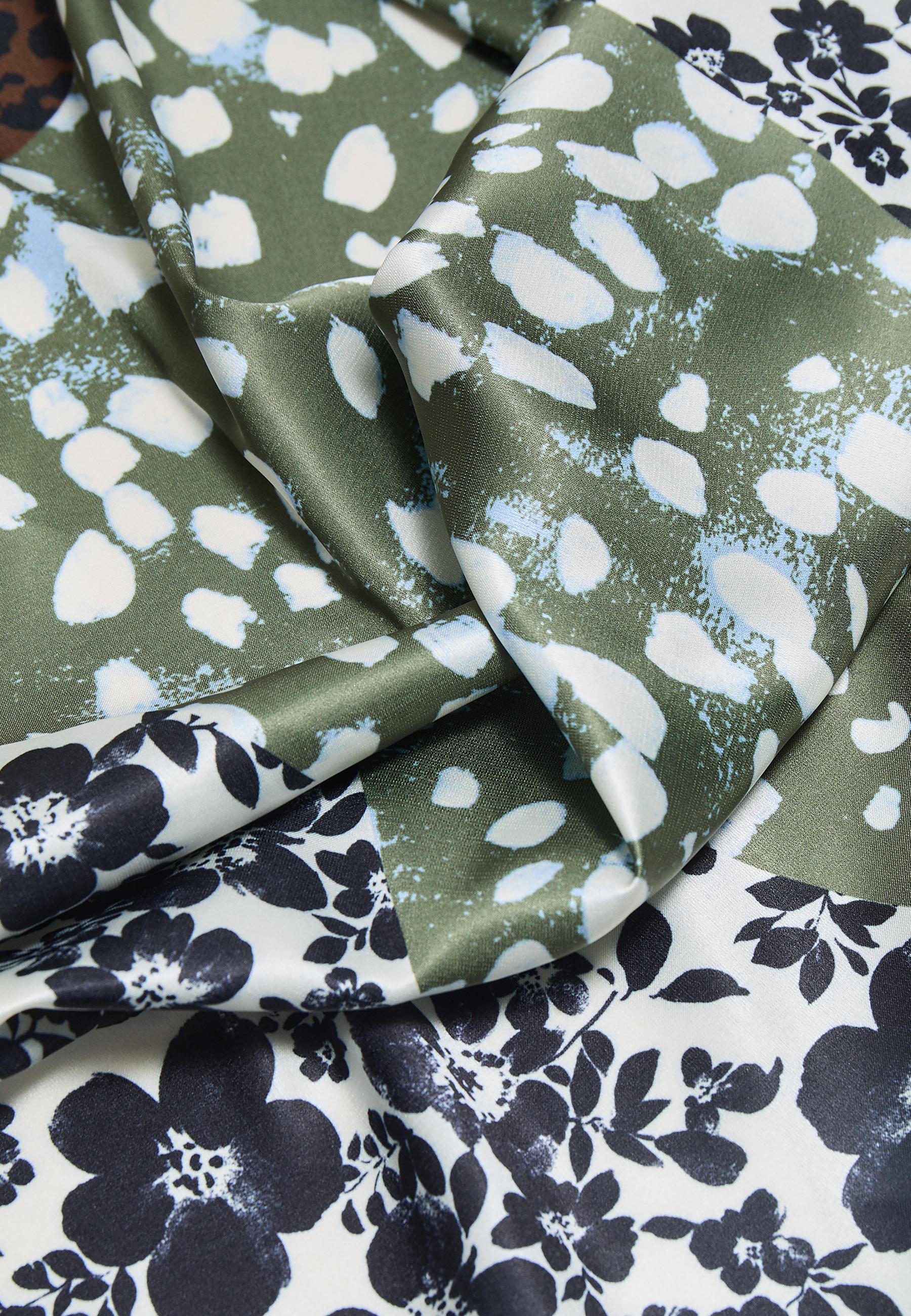 Mixed-print scarf — Black