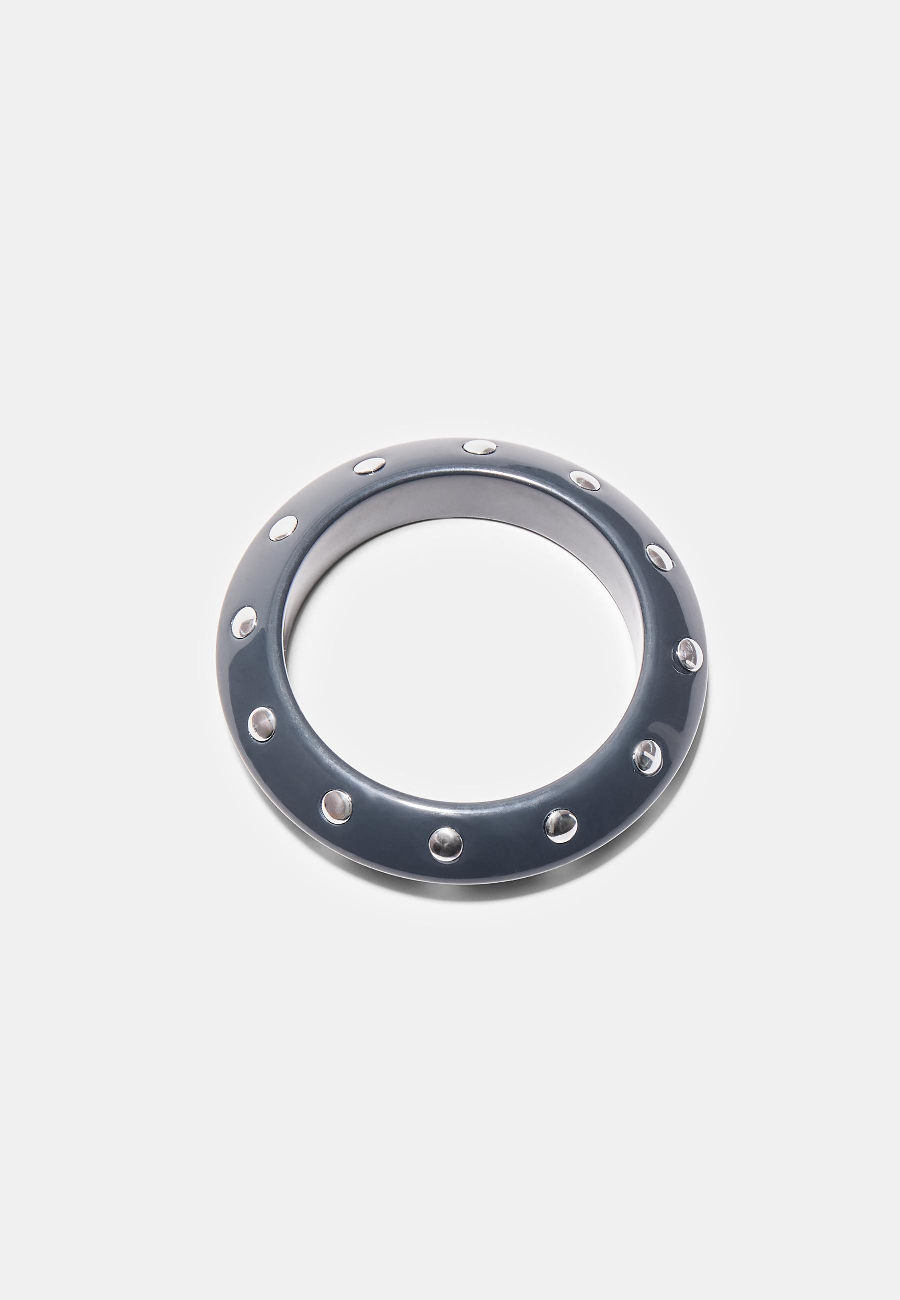 Set of 2 Studded Bracelets — Black