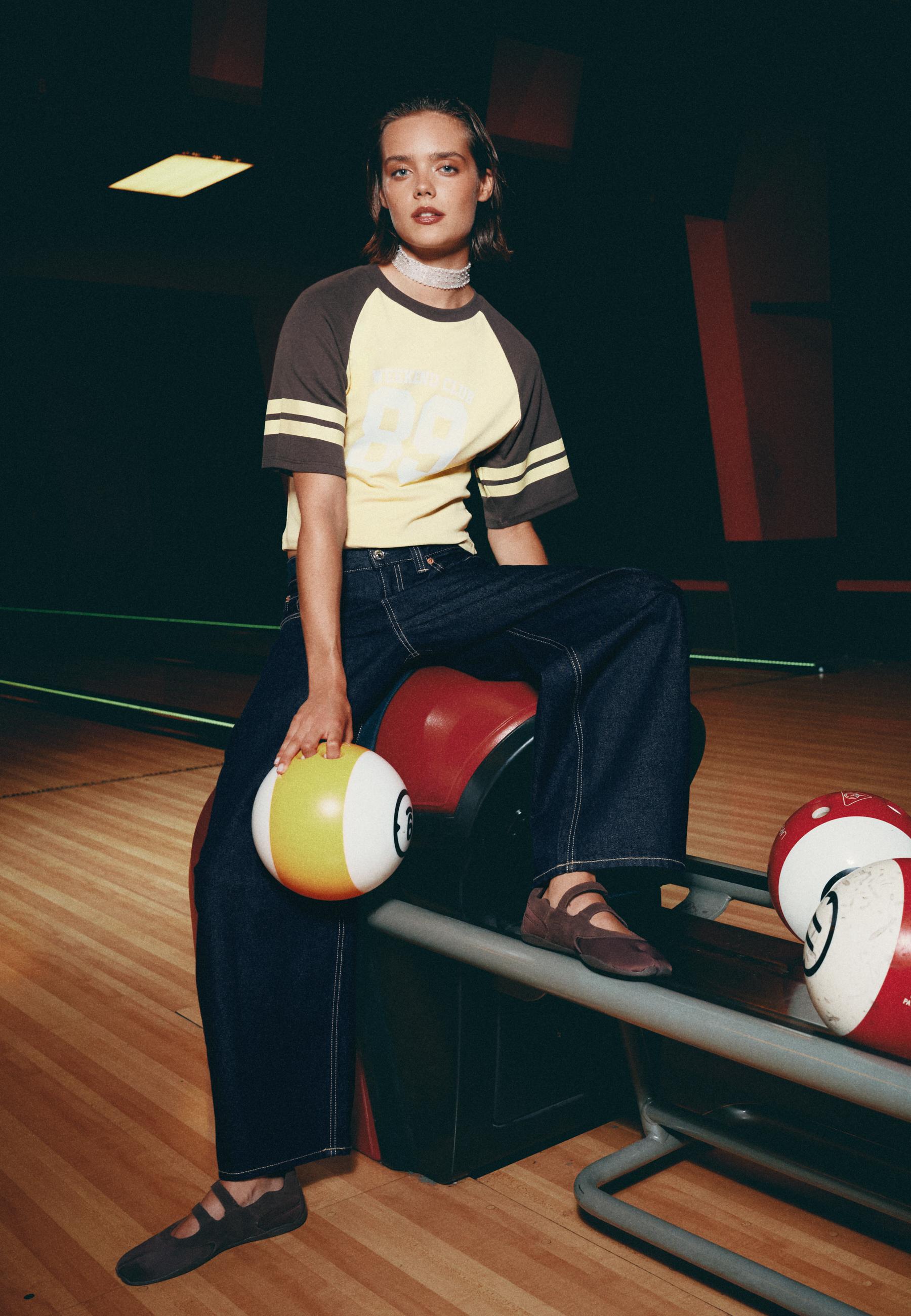 Raglan T-shirt with graphic print — Khaki