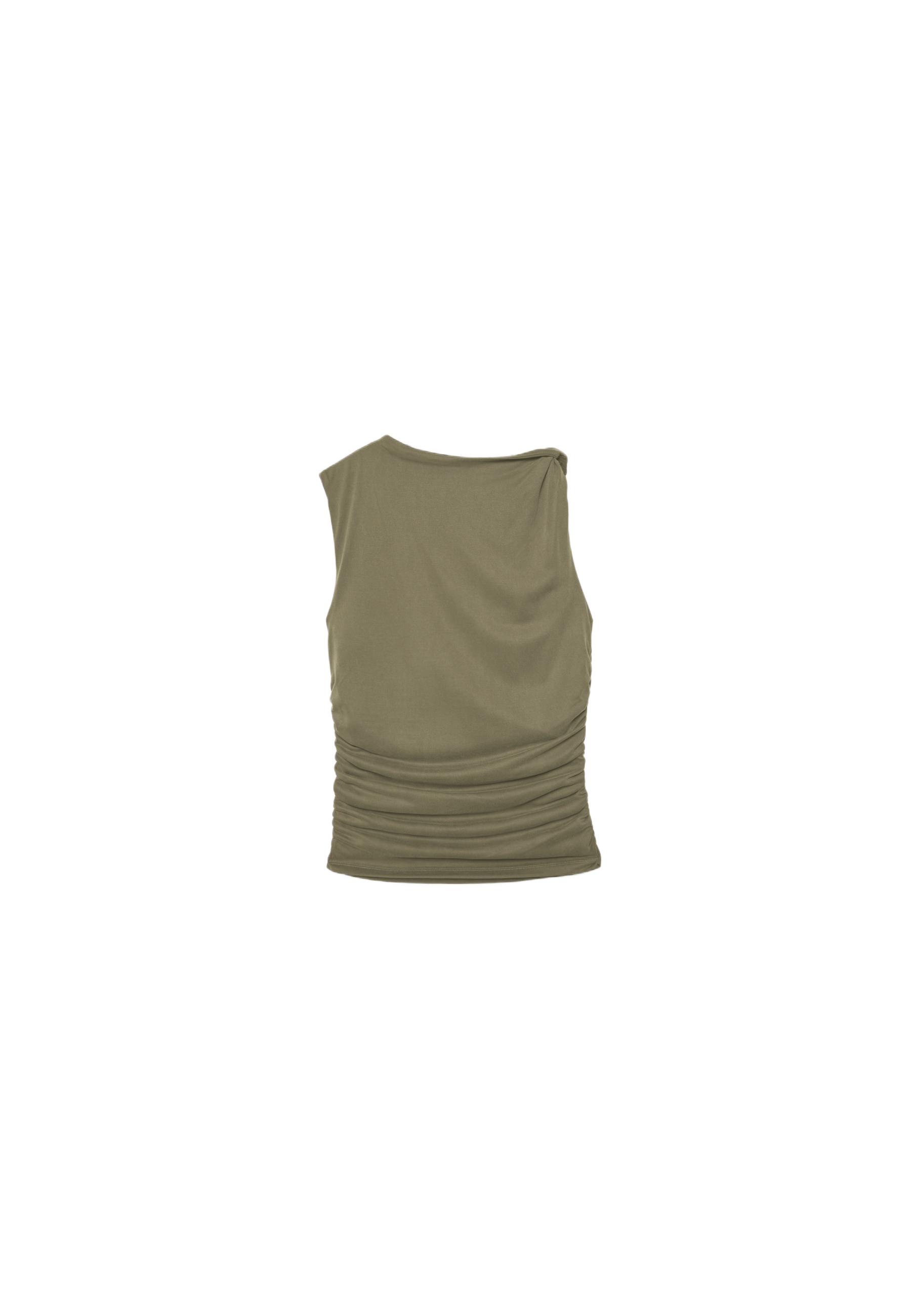 Draped fitted top — Olive green