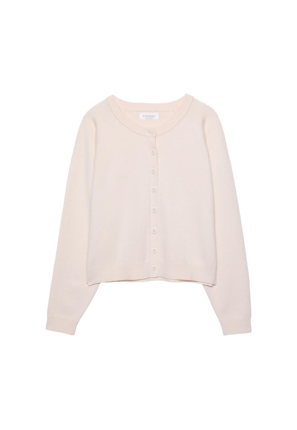Reglan Kollu Düğmeli Örgü Ceket