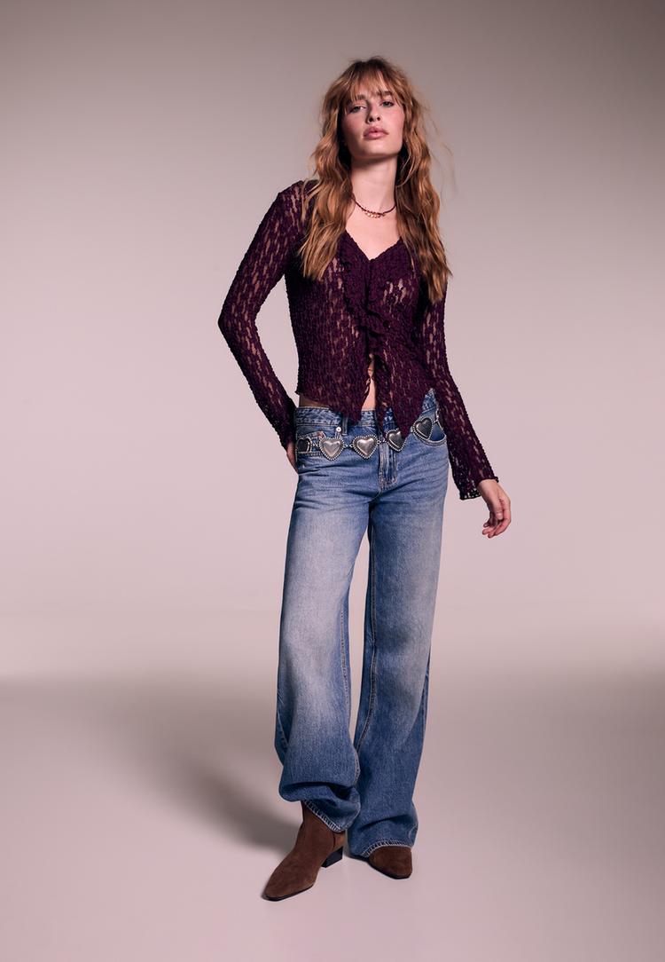 ruffled lace cardigan