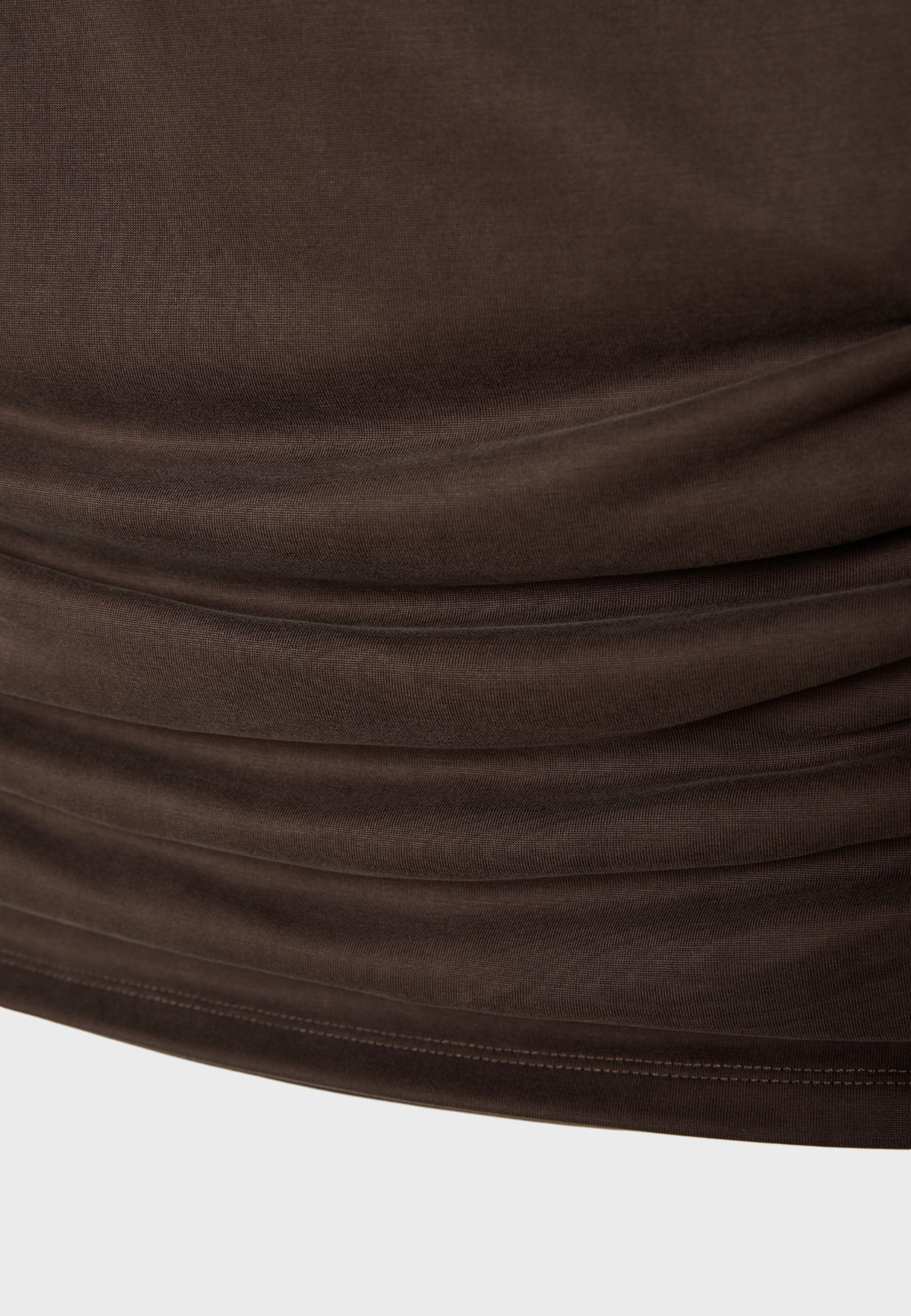 Draped fitted top — Brown