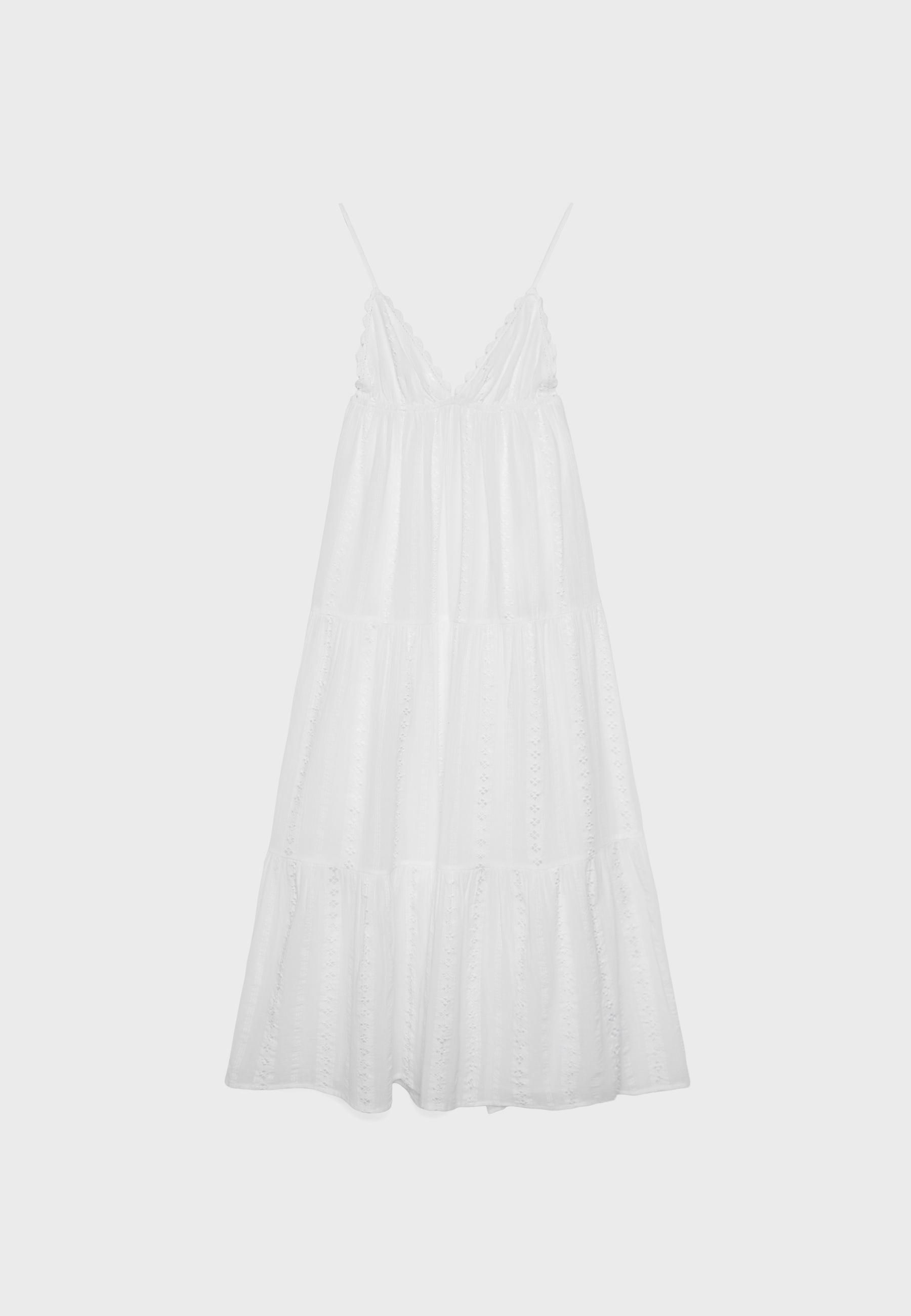 Long flowing dress with open back — White