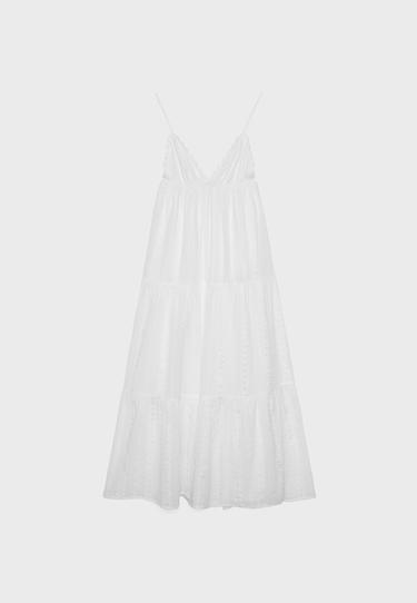 Flowing maxi dress with open back — White 7