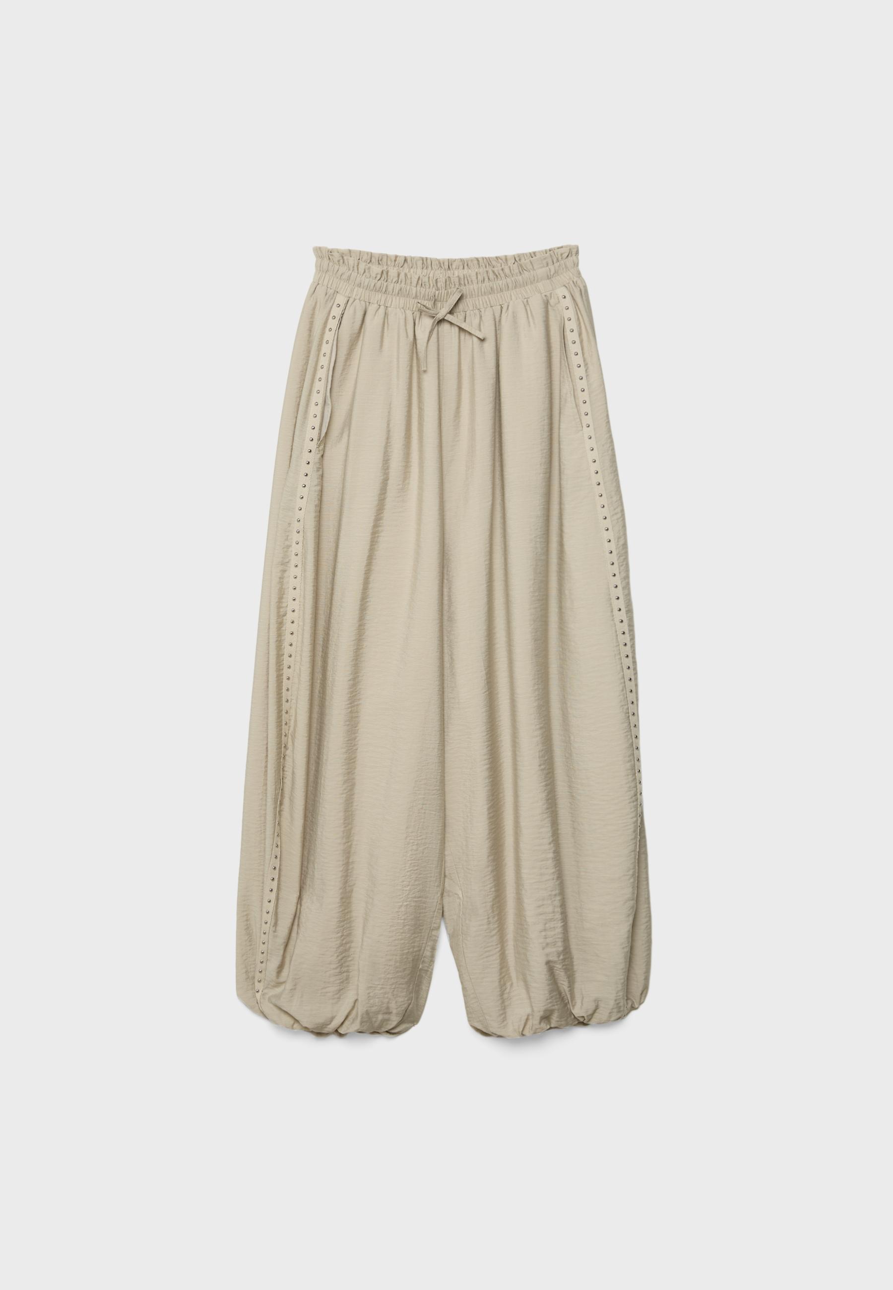 Studded sarouel trousers — Khaki
