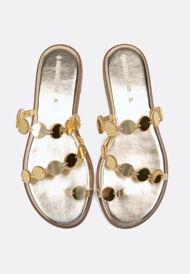 Mirrored flat sandals — GOLD  3