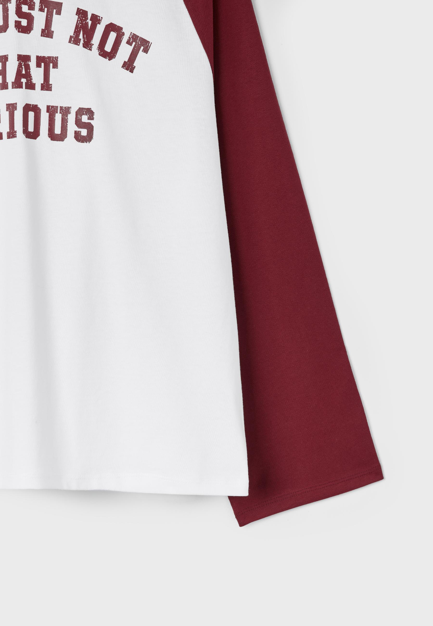 Long sleeve positional raglan T-shirt — Dark red