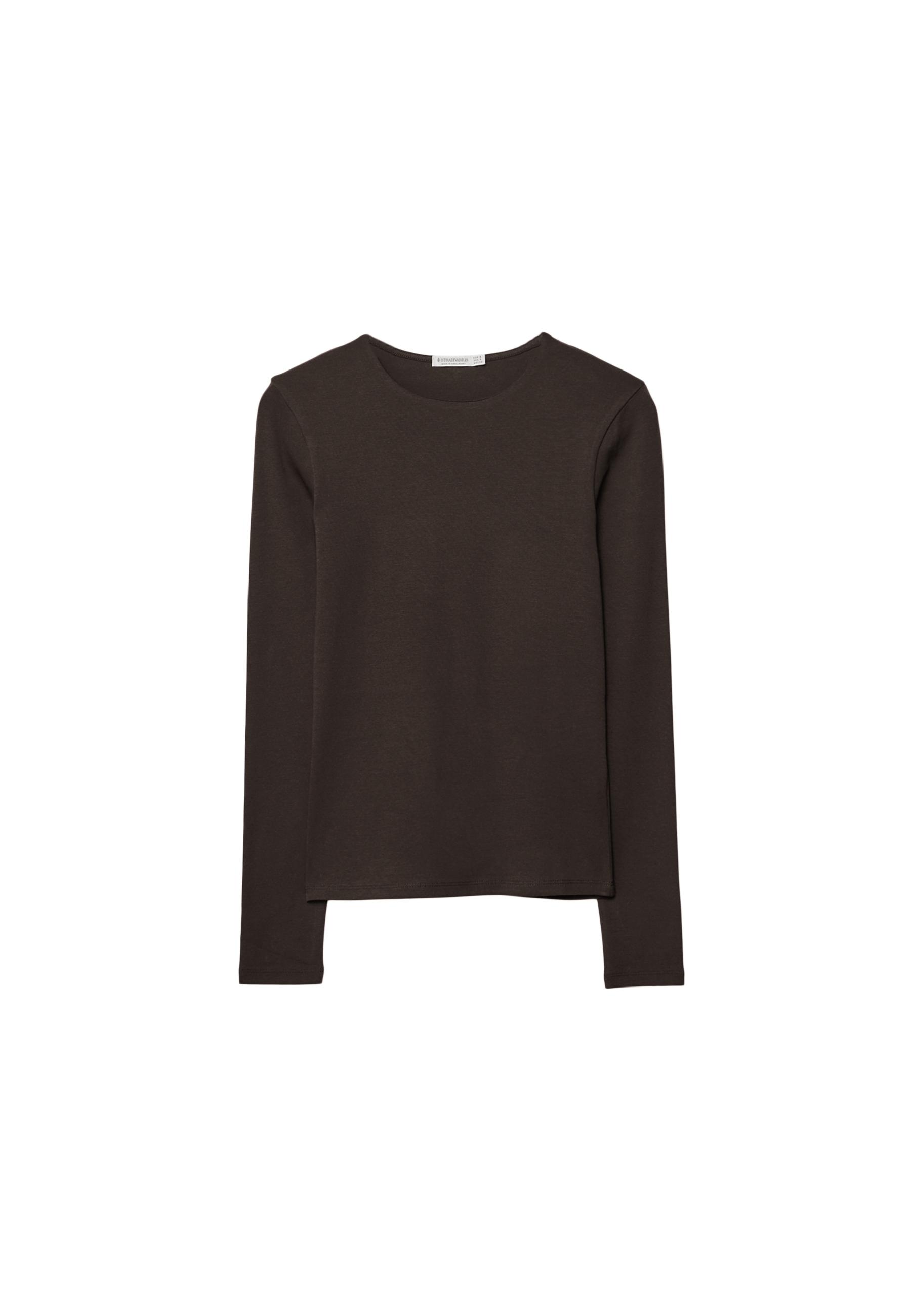Basic long sleeve T-shirt — Brown