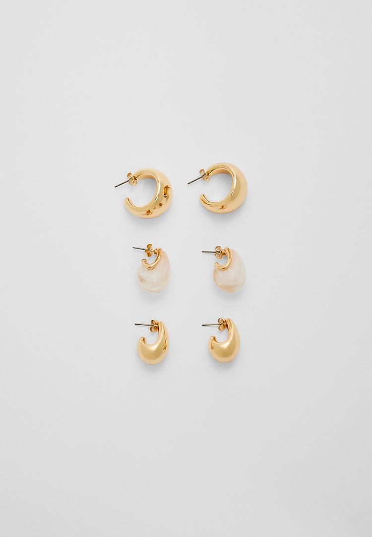 lot de 3 paires de boucles doreilles mini volume