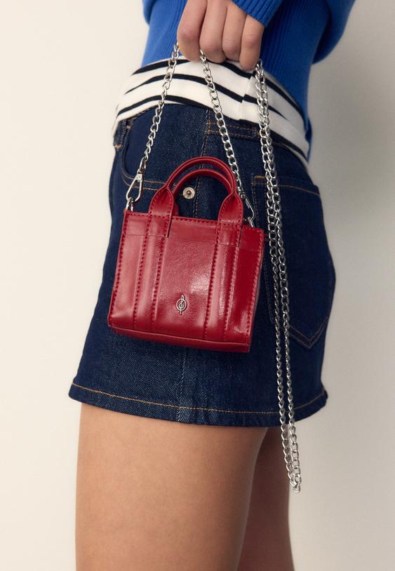Stradivarius Mini Tote Bag Red Os