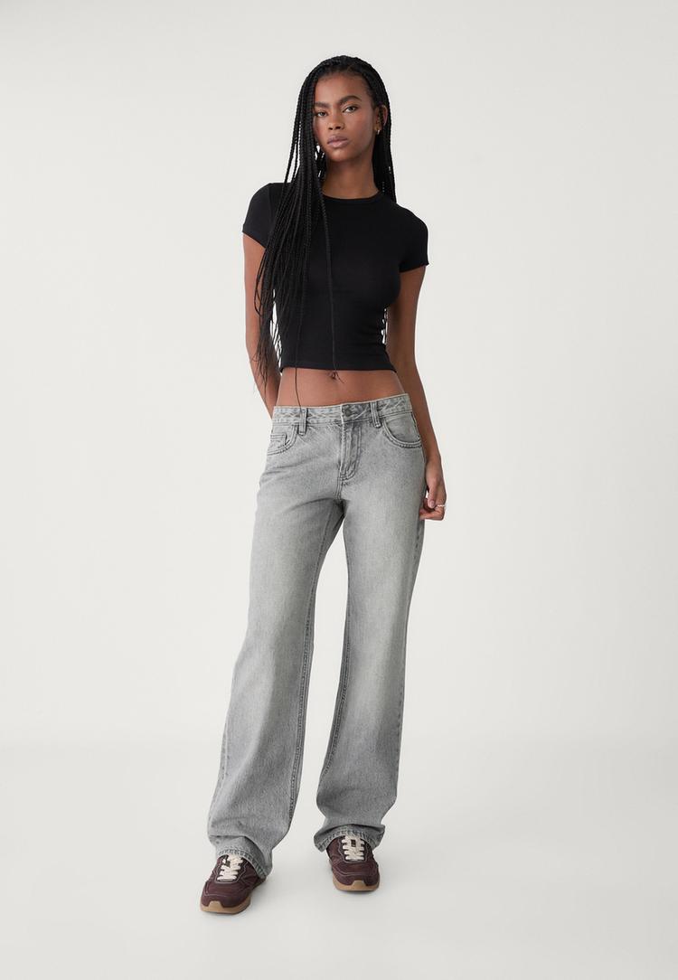 jeans straight low waist