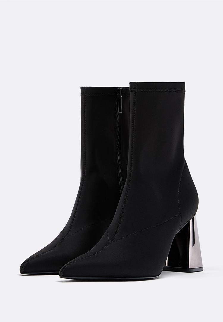 botines tacon ancho neopreno