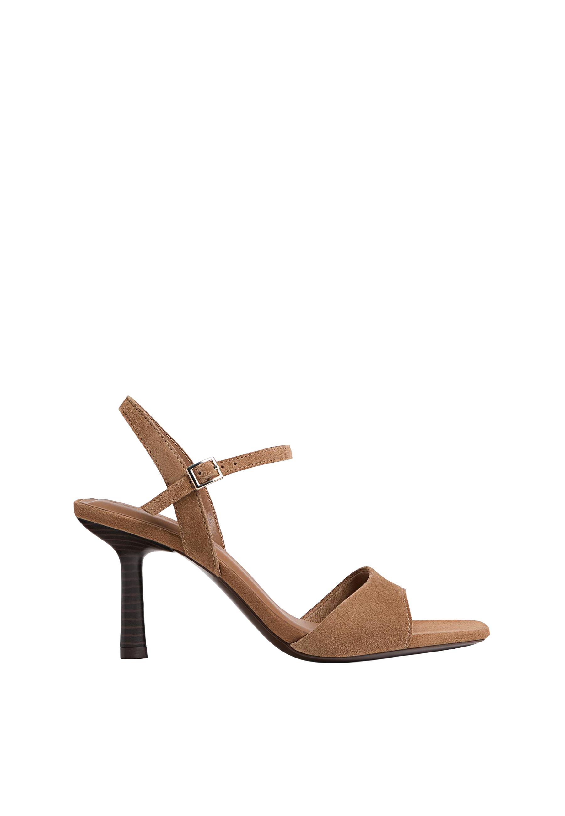Leather high-heel sandals — BROWN