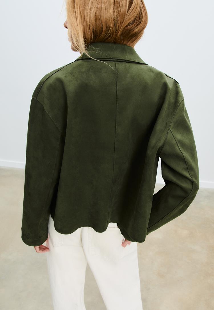 blouson suedine a poches