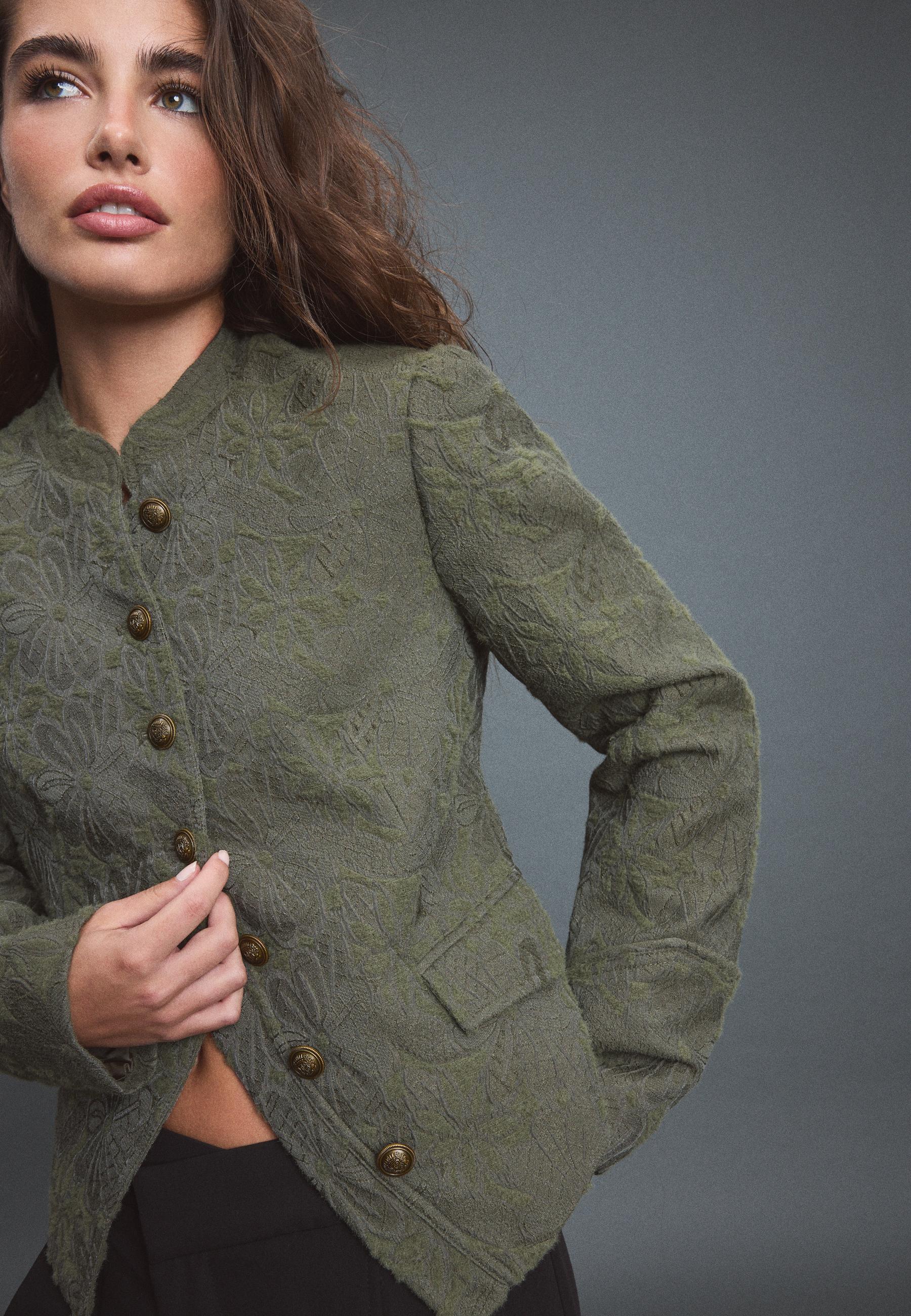 Jacquard blazer — Khaki