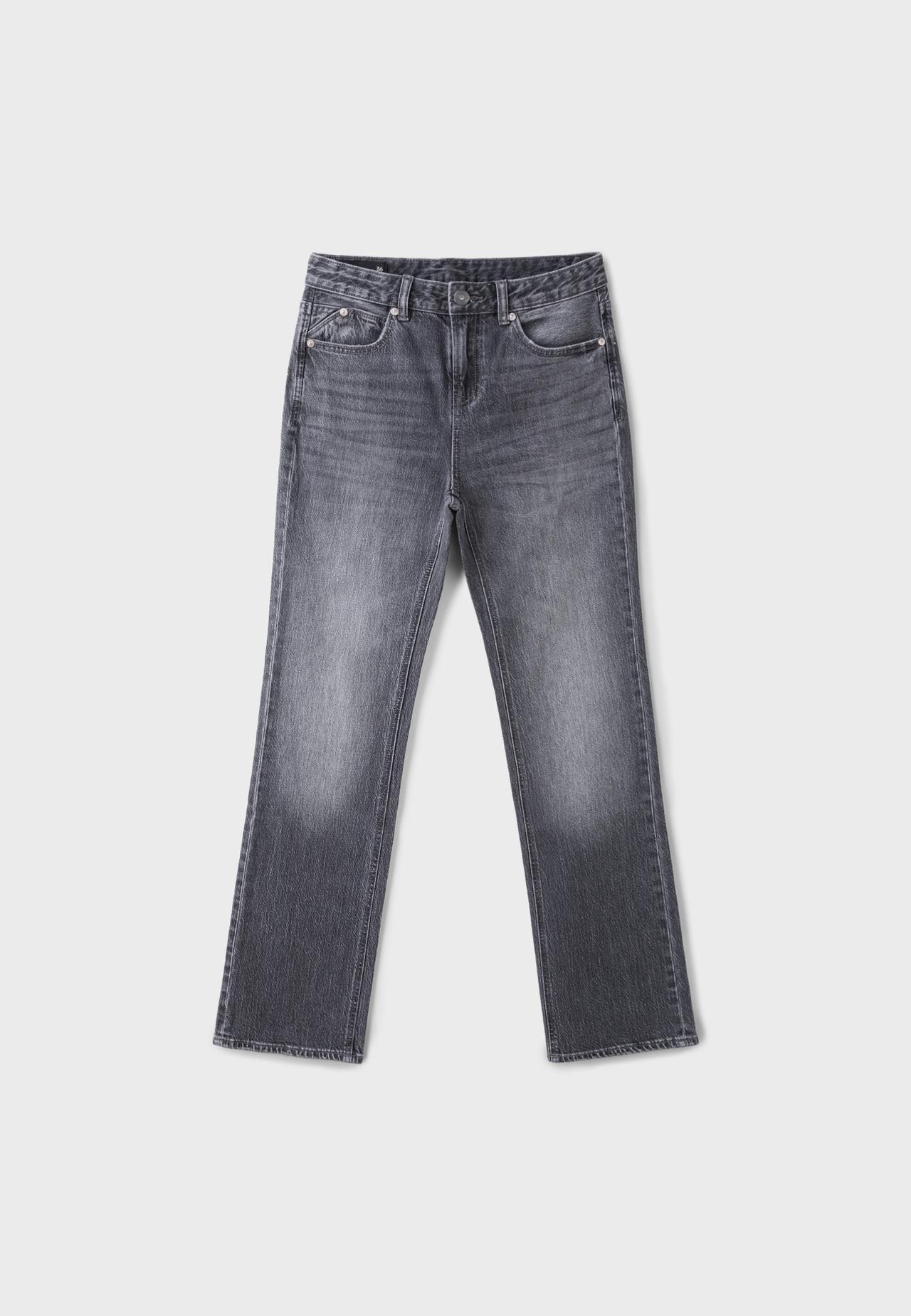 D98 straight-leg vintage effect jeans — DARK GREY DENIM WASH