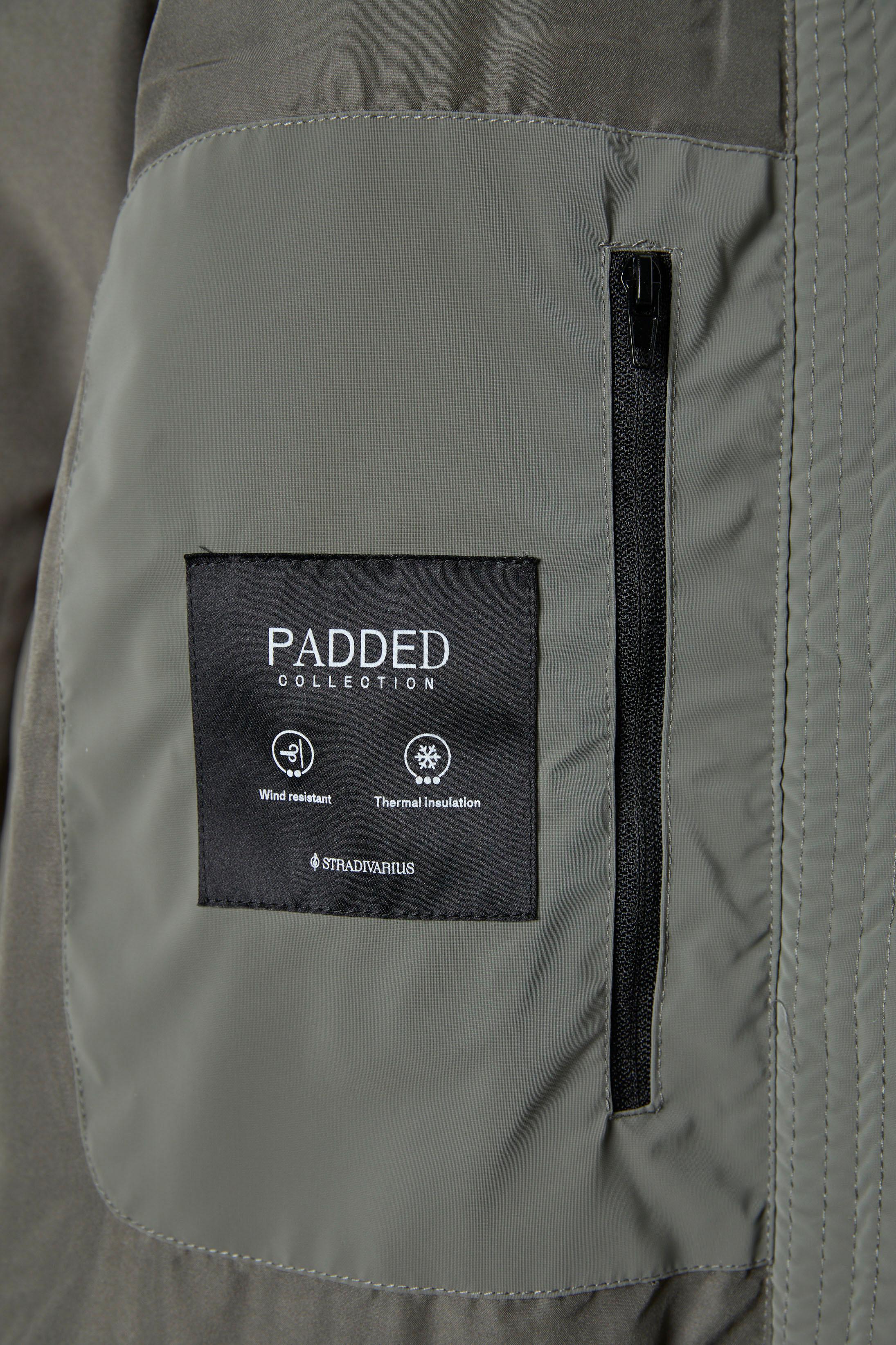 Hooded puffer jacket — Khaki