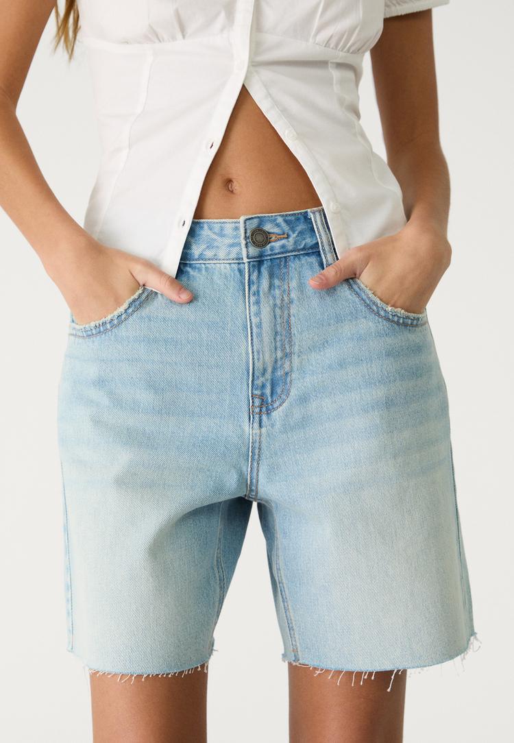 bermudas de ganga de cintura media