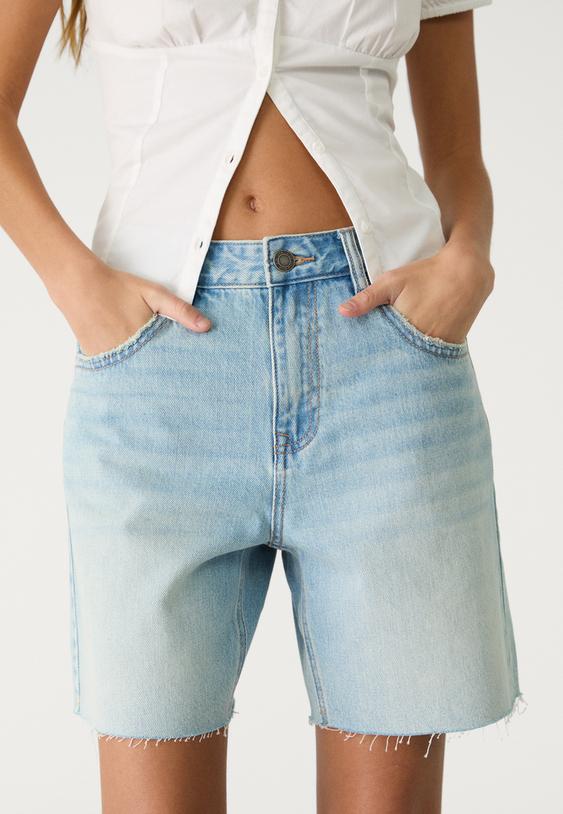 orta bel denim bermuda