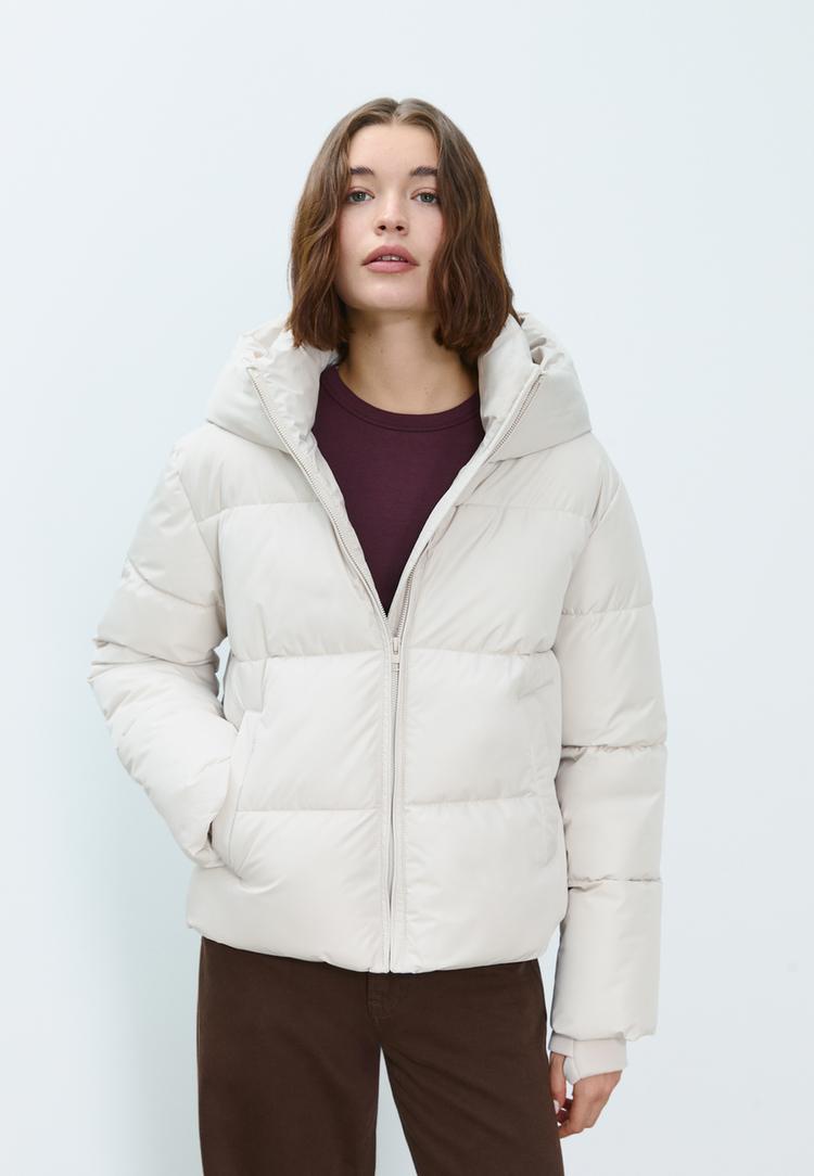 blouson matelasse a capuche