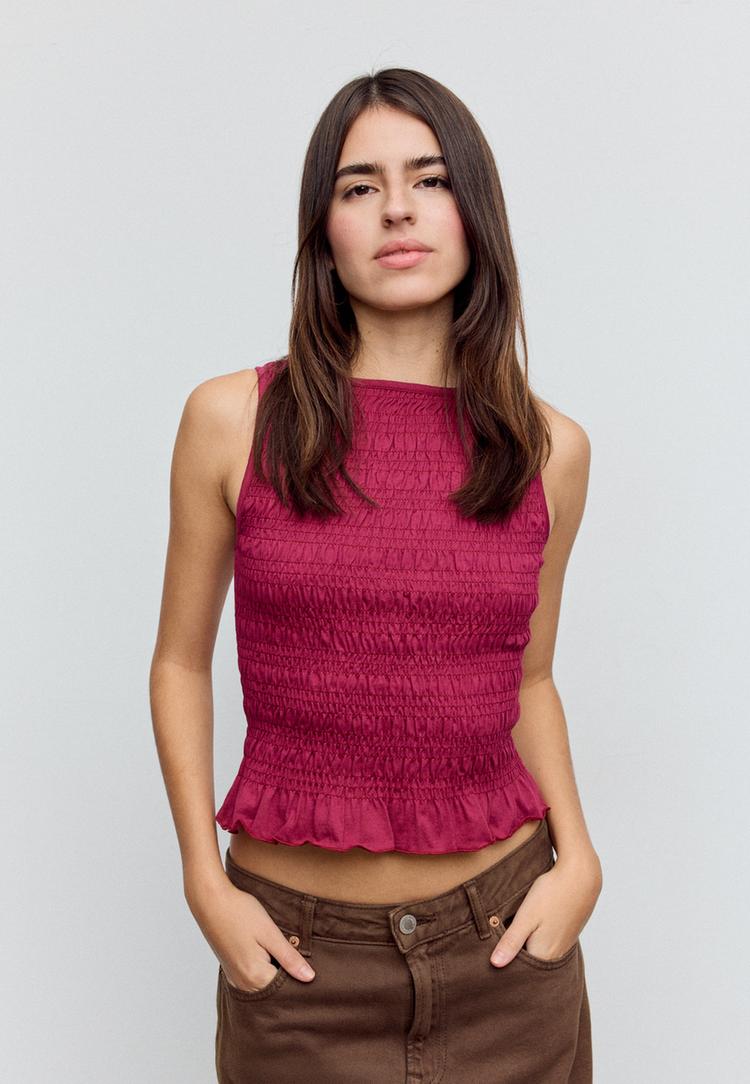 tshirt fronce a volants