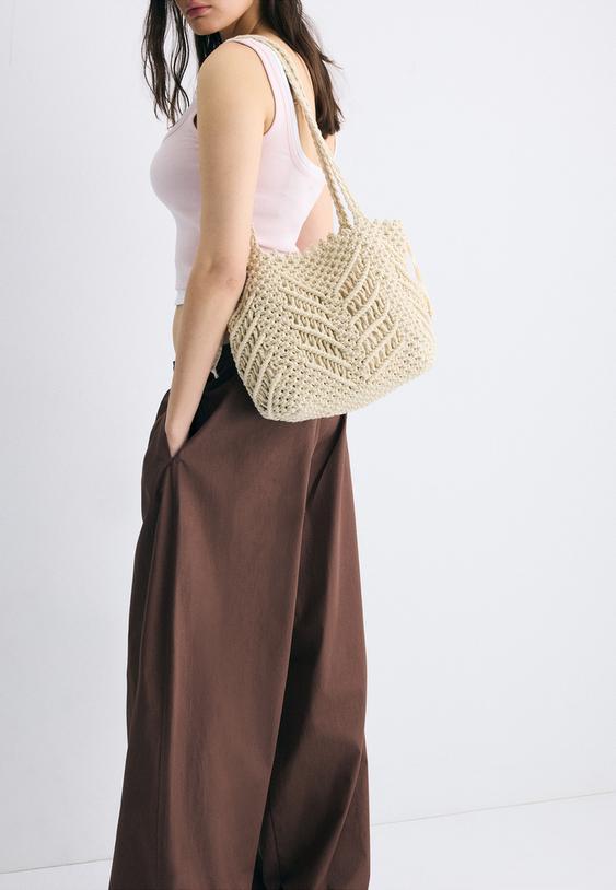 borsa shopper alluncinetto filo metallizzato