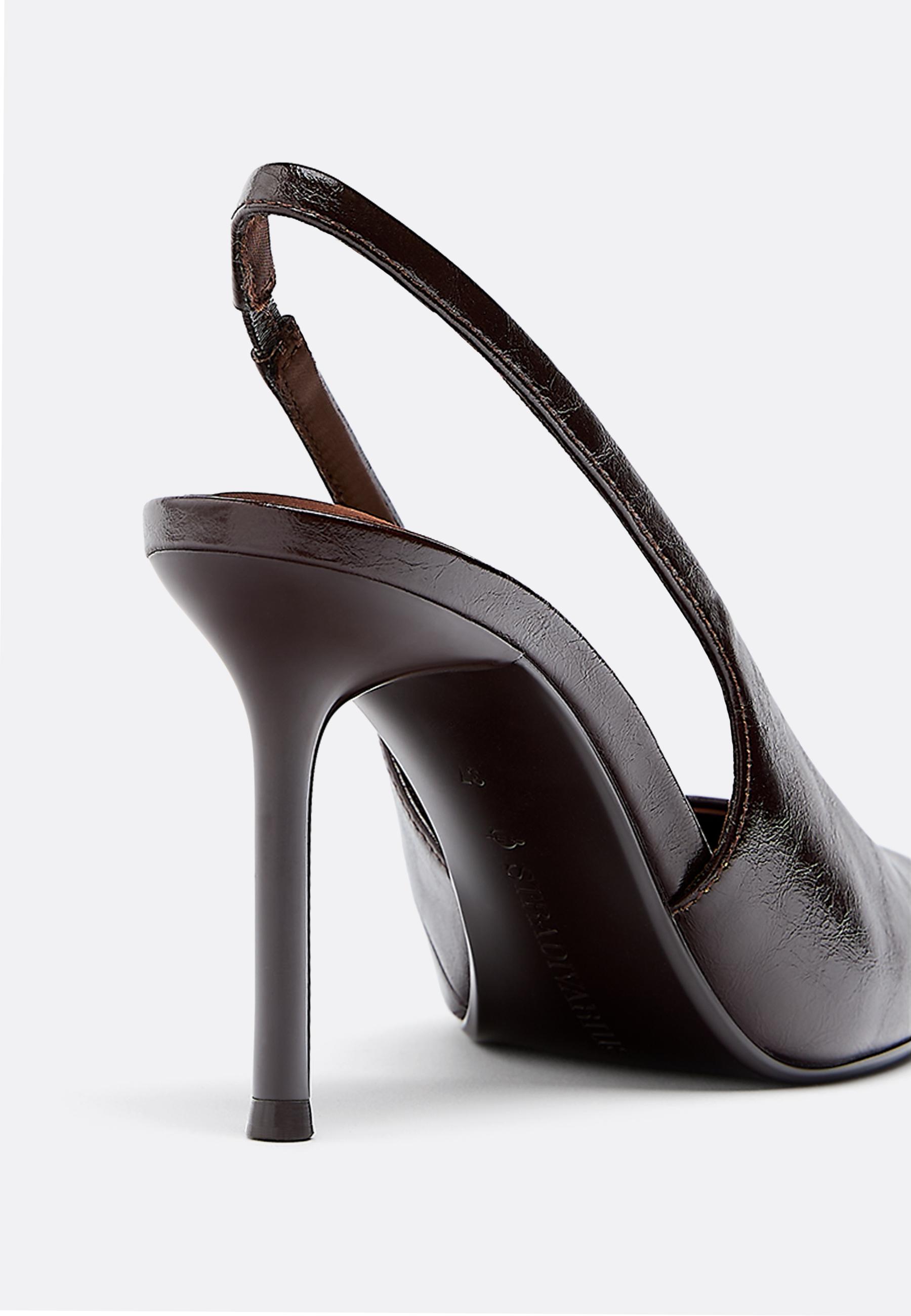 Slingback heeled shoes — BROWN