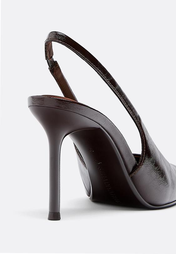 Stradivarius Slingback Heeled Shoes Brown 7